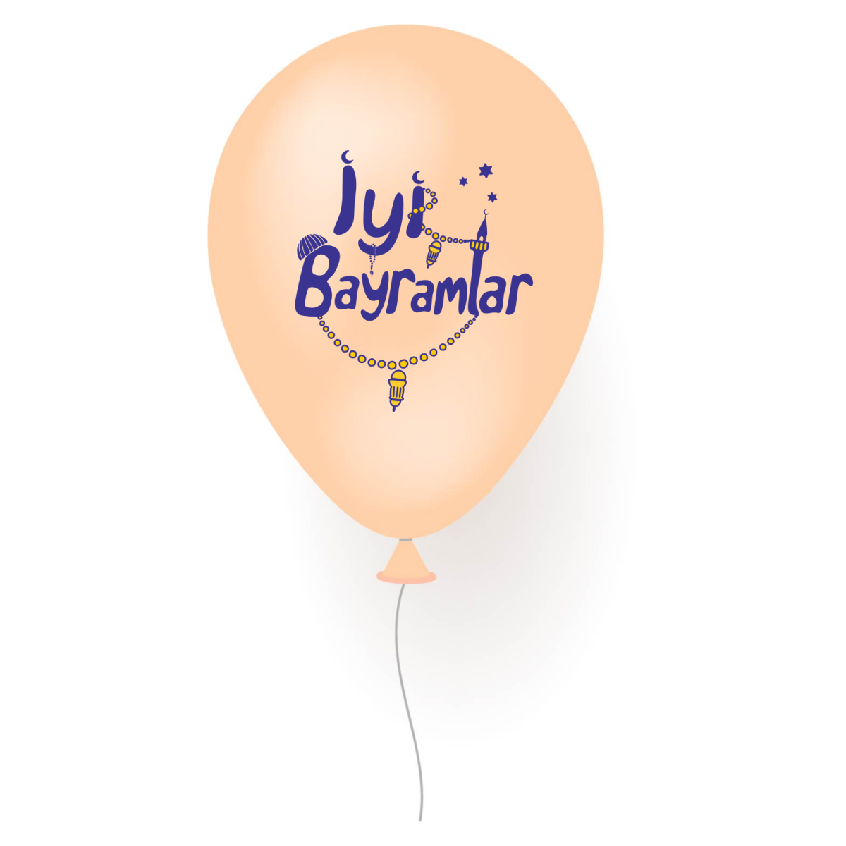 Iyi Bayramlar Luftballons - Farbauswahl (beidseitig bedruckt)