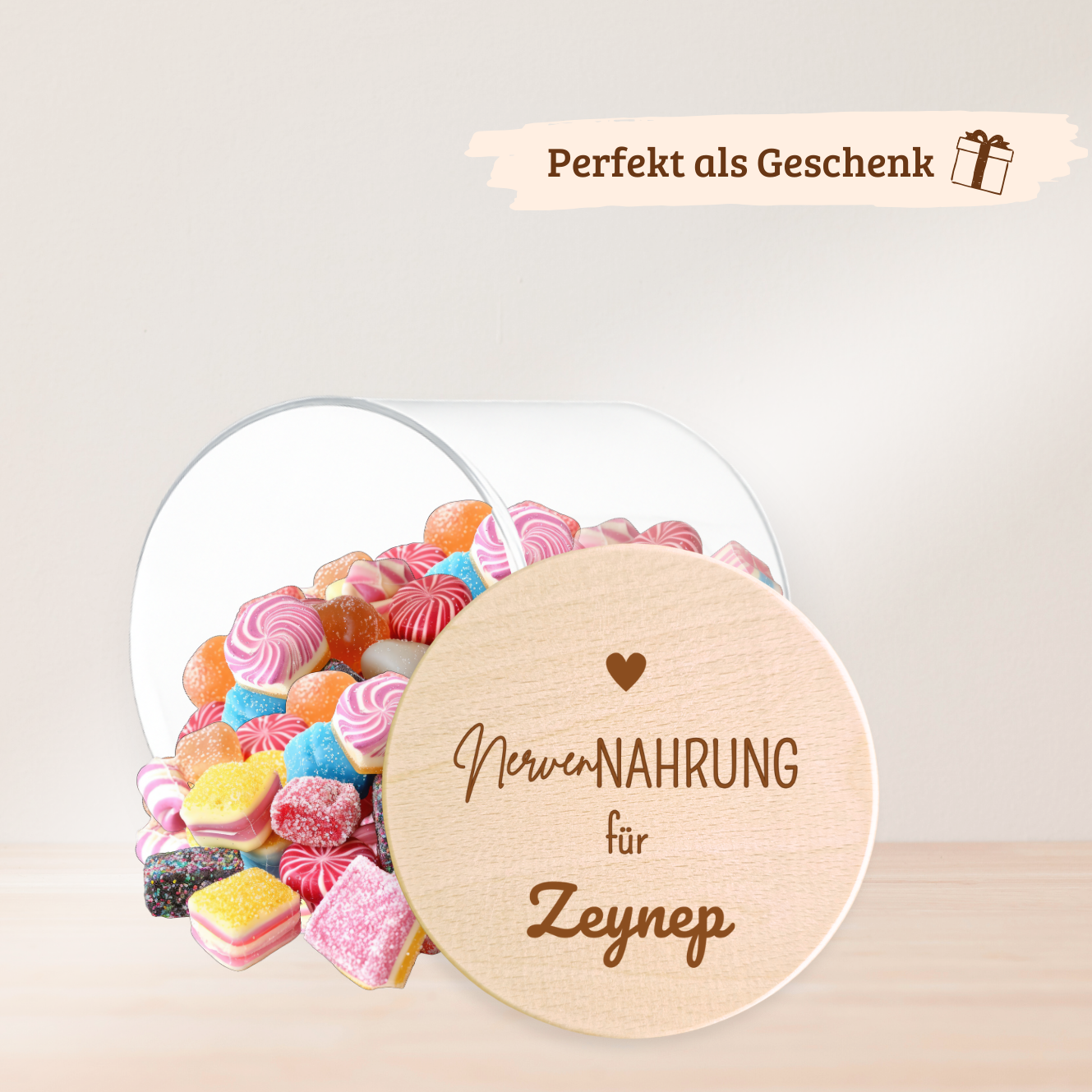 Vorratsglas "Nervennahrung" personalisierbar