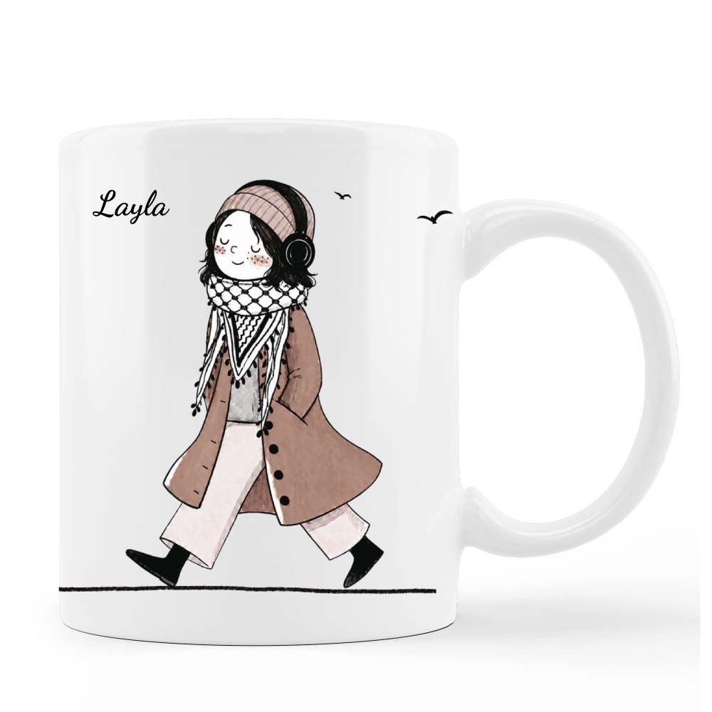Frau mit Kufiya 2 - viele Varianten - Personalisierte Tasse