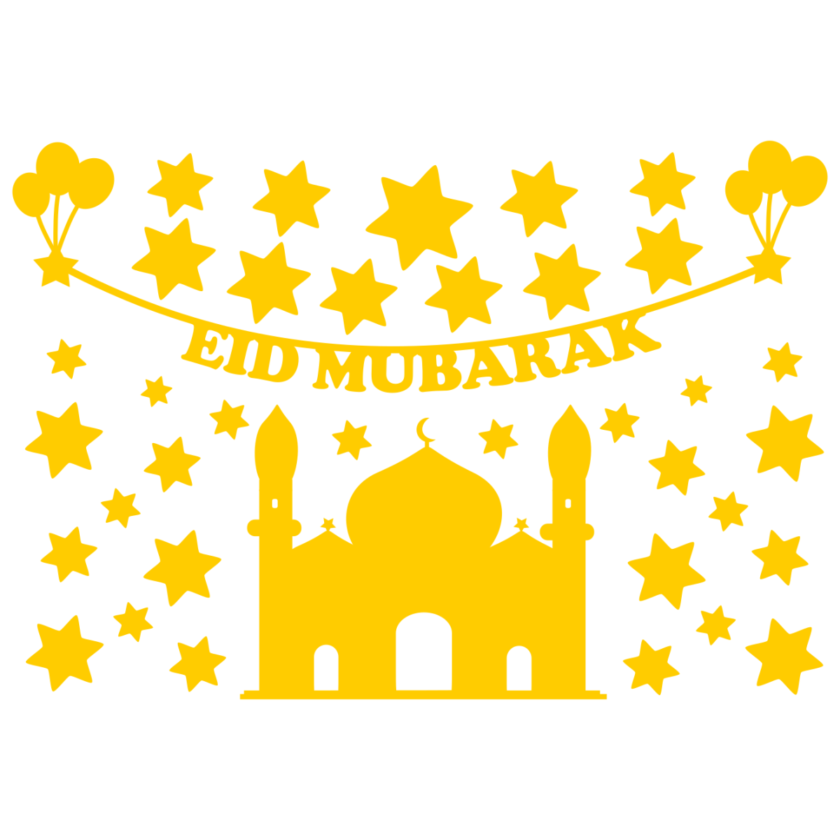 Eid Mubarak Fensterfolie - Farbauswahl - Variante 2