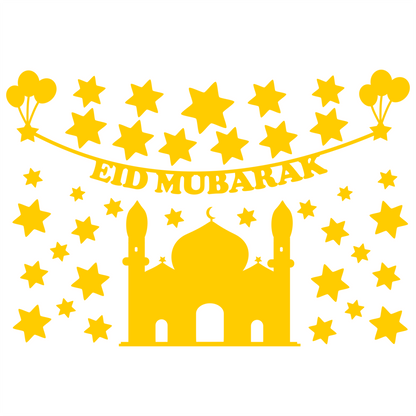 Eid Mubarak Fensterfolie - Farbauswahl - Variante 2