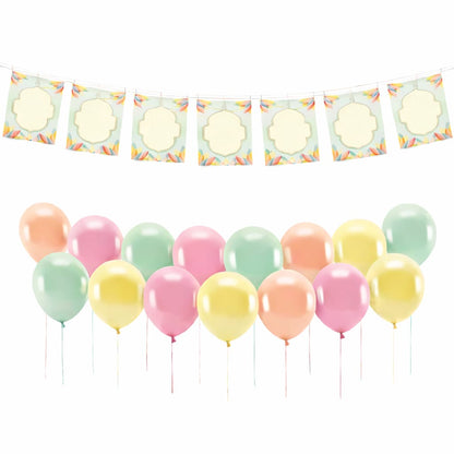 Girlande zum Beschriften und Luftballons