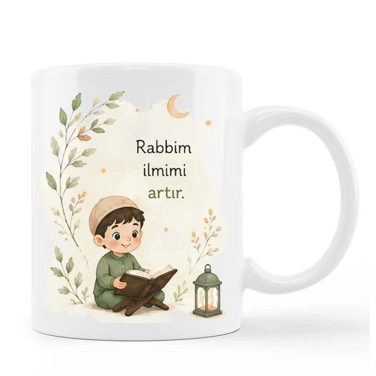 Rabbim ilmimi artir - Erkek - Personalisierte Tasse oder Spardose