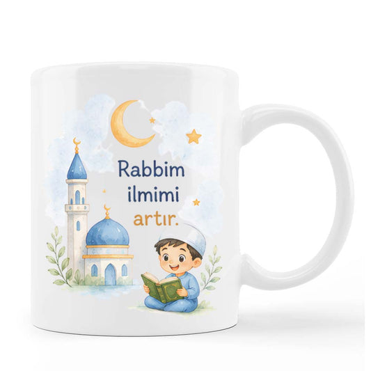 Rabbim ilmimi artir - Mavi - Personalisierte Tasse oder Spardose