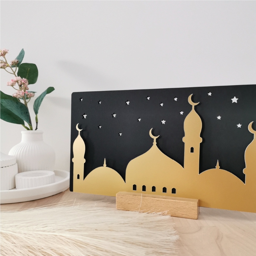 Moschee Silhouette 3D Dekokarte