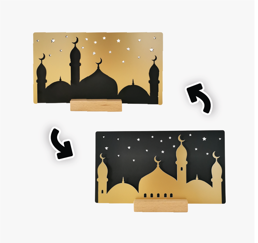 Moschee Silhouette 3D Dekokarte