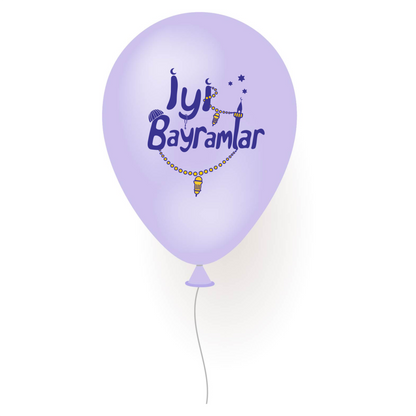 Iyi Bayramlar Luftballons - Farbauswahl (beidseitig bedruckt)