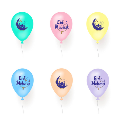Eid Mubarak Luftballons - Farbauswahl (beidseitig bedruckt)