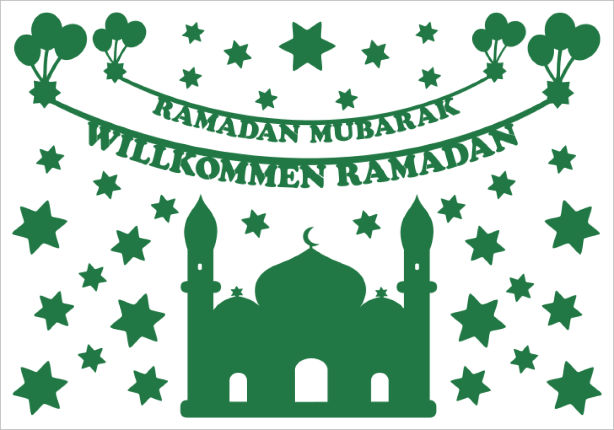 Willkommen Ramadan Fensterfolie - Farbauswahl – Talija