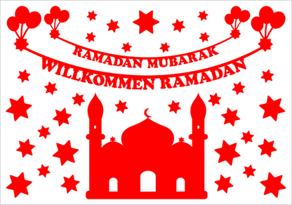 Willkommen Ramadan Fensterfolie - Farbauswahl