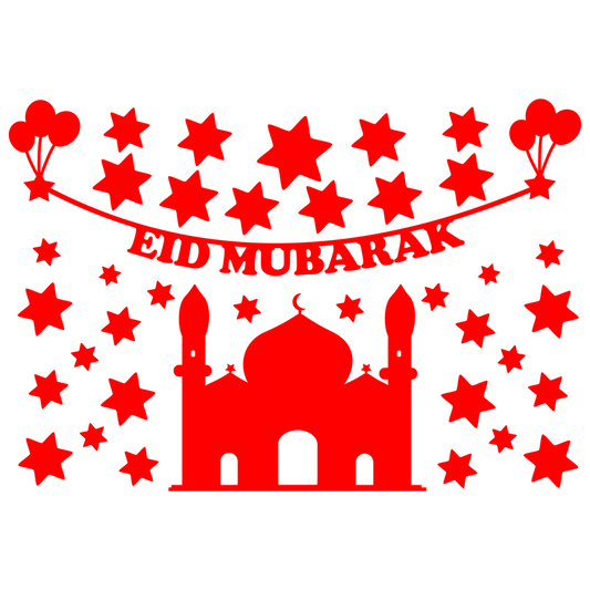 Eid Mubarak Fensterfolie - Farbauswahl - Variante 2