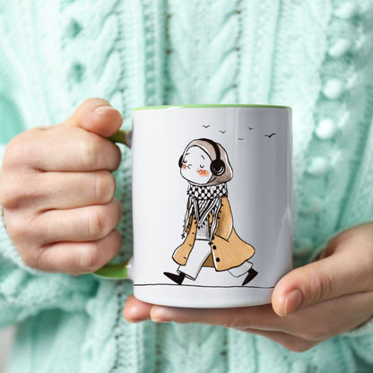 Mädchen mit Kufiya - Tasse personalisierbar