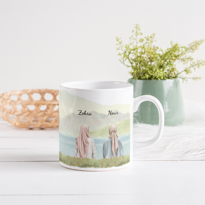 Personalisierte Tasse für Beste Freundinnen - 2 Freundinnen