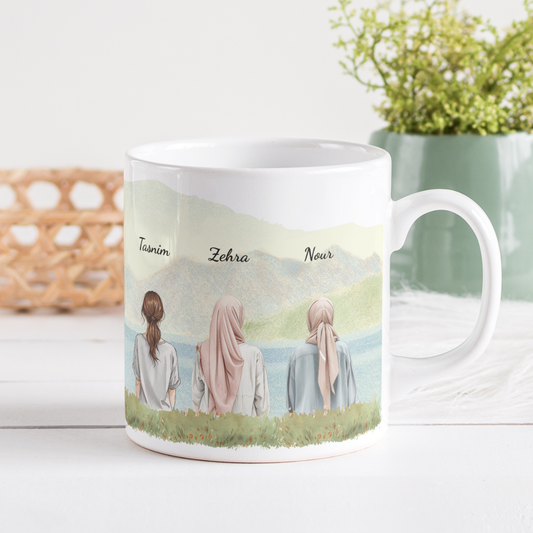 Personalisierte Tasse für Beste Freundinnen - 3 Freundinnen